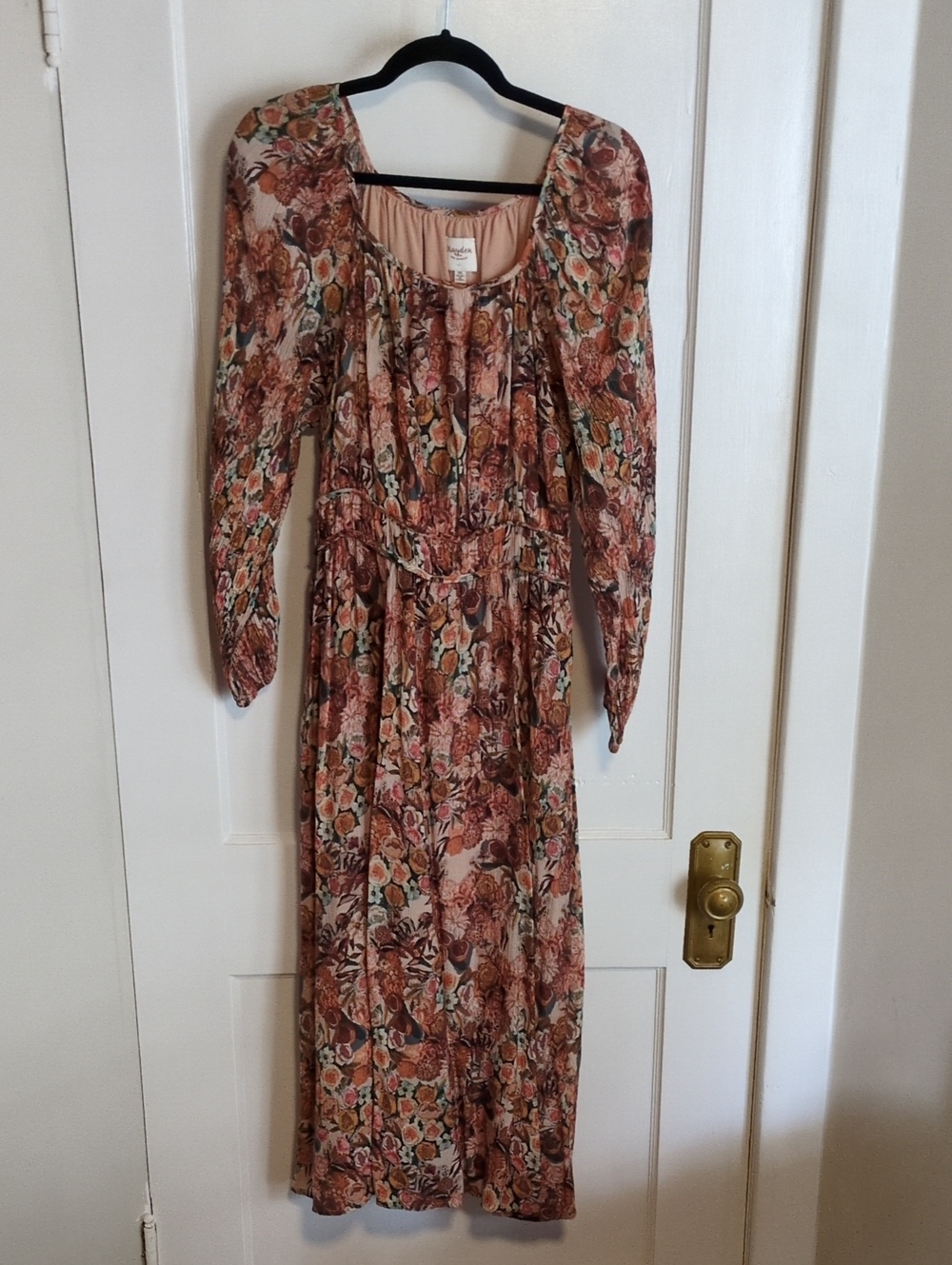 Hayden Rust Floral Long-Sleeve Maxi Dress